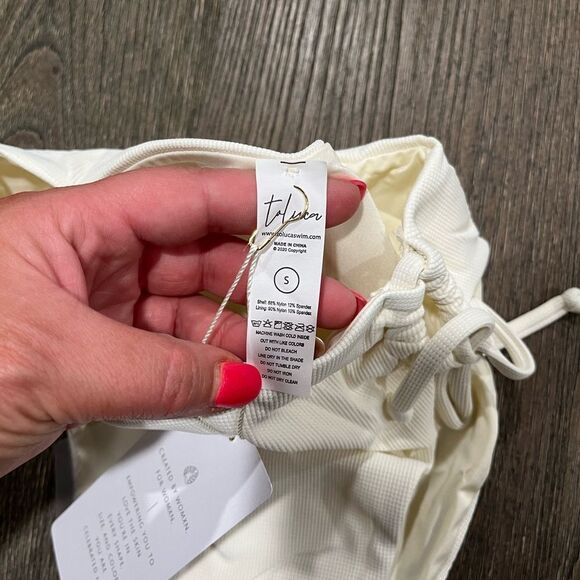 NWT Toluca Luna Midi Bikini Bottom Ivory Micro Waffle Size S - Picture 5 of 6